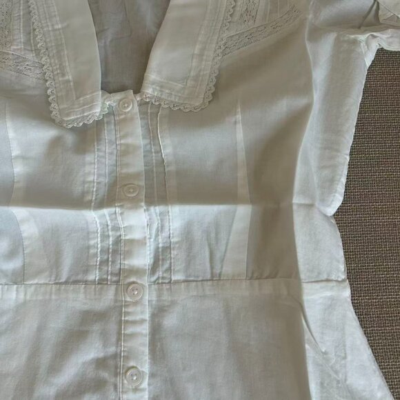 Reformation Jack Mini Dress Sz2/4/6 White French Cotton Causal - Picture 8 of 12